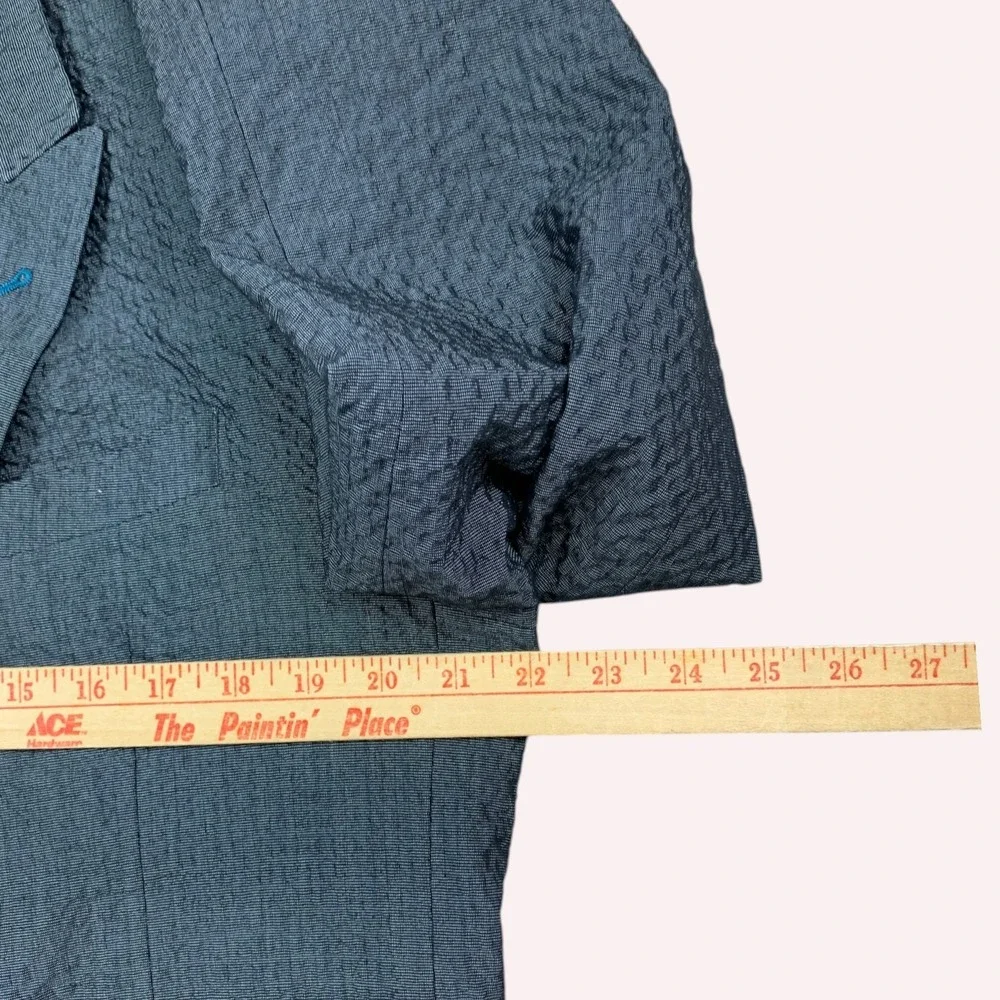 Robert Graham Barrichello Seersucker Sport Coat Mens 44 Tailored Fit Grey Blazer